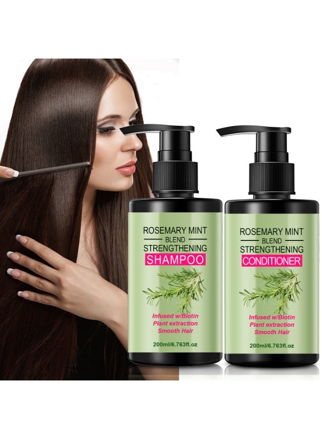 Rosemary Shampoo and Conditioner Set: Deeply cleanses and nourishes the scalp, strengthens the roots, and improves hair  quality - Image 1